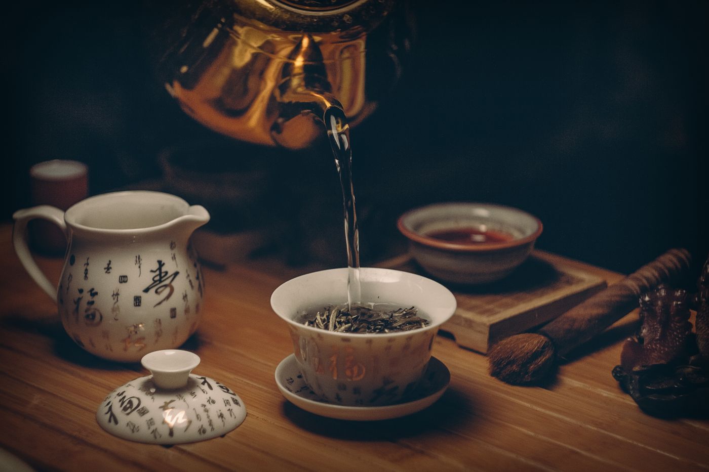 Close-up of ginger tea in a kopitiam mug